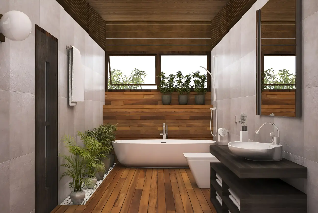 Luxurious bathroom with elegant tiles and modern lighting, designed by Bathroom Design Kapiti for a stunning home transformation.